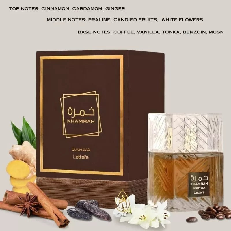 Lattafa KHAMRAH QAHWA Perfume | Made in Dubai | Long‑Lasting 48 hrs | Premium Fragrance | 100 Ml